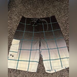 Ocean Current Multicolored Plaid Board Shorts size 28